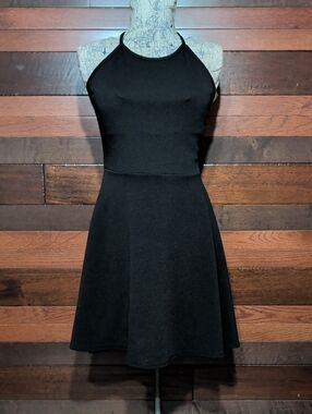 Olivia Rae Black Halter Fit-and-Flare Mini Dress
